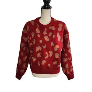 NWT Goodnight Macaroon Pullover Animal Print Boxy Soft Sweater Size Large